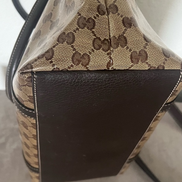 Crystal Monogram Medium GG Charm Dome Satchel Dark Brown - Picture 10 of 16